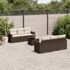 vidaXL Set Divani da Giardino 7 pz con Cuscini Marrone in Polyrattan