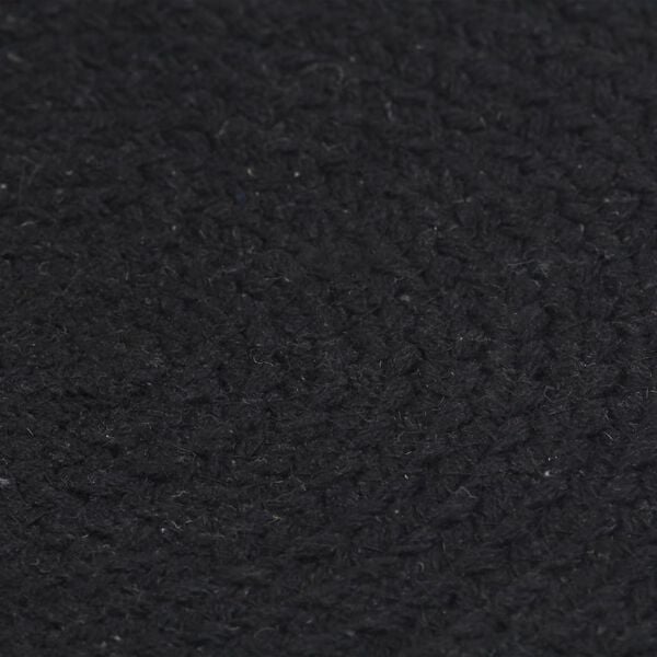 vidaXL Tovagliette 6 pz Nero Neutro 38 cm Rotonde in Cotone