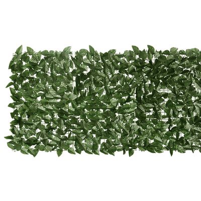 vidaXL Paravento da Balcone con Foglie Verde Scuro 400x75 cm