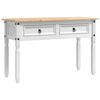 vidaXL Tavolino CORONA Bianco 115 x 46 x 73 cm Pino massello