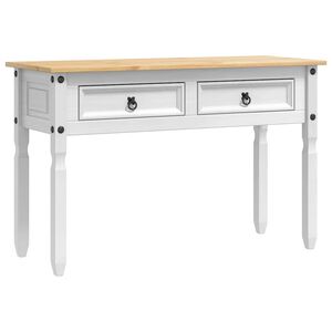 vidaXL Tavolino CORONA Bianco 115 x 46 x 73 cm Pino massello