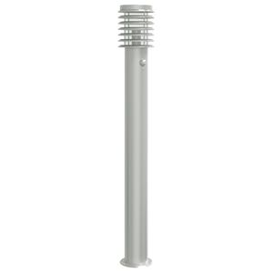 vidaXL Lampada da Terra per Esterni Sensore Argento 110 cm in Acciaio