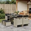 vidaXL Set Pranzo da Giardino 9pz con Cuscini Grigio Chiaro Polyrattan
