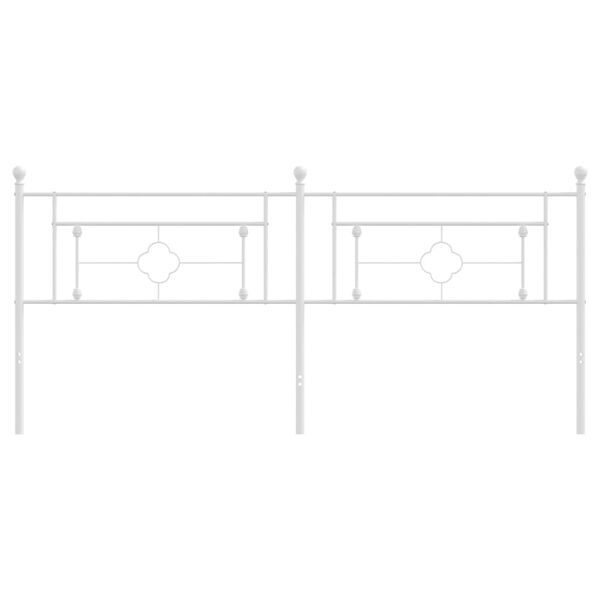 vidaXL Testiera di Ricambio in Metallo Bianco 200 cm