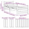vidaXL Struttura del letto Bianco 80 x 200 cm Pino massello