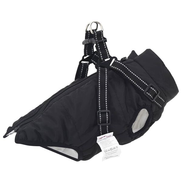 vidaXL Cappotto per Cani Nero L40 Pile e Poliestere
