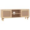 vidaXL Mobile TV Marrone 105x30x40 cm Massello Pino e Rattan Naturale
