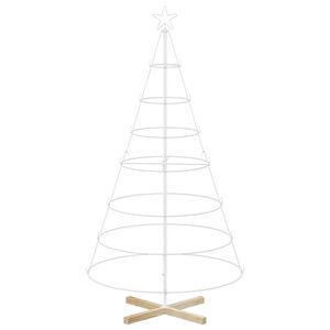 vidaXL Albero a Cono di Natale KUOPIO 180 cm Acciaio Bianco