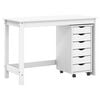 vidaXL Set scrivania e mobiletto su ruote MOSS 2 pcs Bianco