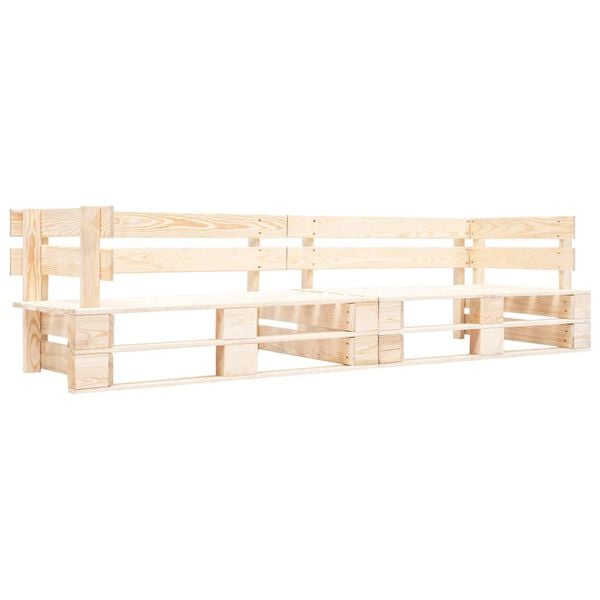vidaXL Set Divani Giardino Pallet 2pz con Cuscini Sabbia Legno di Pino
