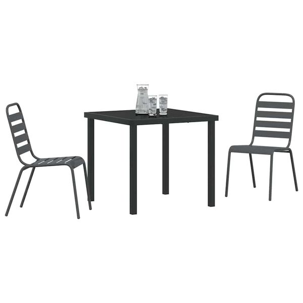 vidaXL Set da Pranzo per Giardino 3 pcs Antracite