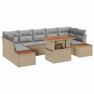 vidaXL Set Divano da Giardino 8 pz Beige e grigio