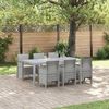 vidaXL Set da Pranzo per Giardino 7 pcs Grigio chiaro Rattan Polt