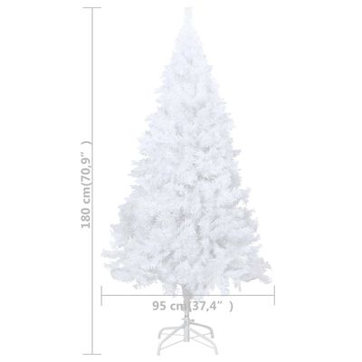 vidaXL Albero di Natale Preilluminato con Palline Bianco 180 cm PVC