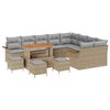 vidaXL Set Divano da Giardino 13 pz Beige polyrattan