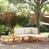 vidaXL Set di divani da giardino 4 pezzi con cuscini in legno di acacia e rattan