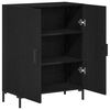 vidaXL Credenza Rovere Nero 69,5 x 34 x 90 cm Legno multistrato