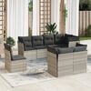 vidaXL Set Divano da Giardino 8pz con Cuscini Grigio Chiaro Polyrattan