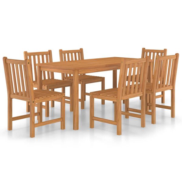 vidaXL Set da pranzo da giardino 7 pz 160x80 cm in legno massello di teak