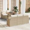 vidaXL Set Divano da Giardino 6 pcs Beige Poly Rattan
