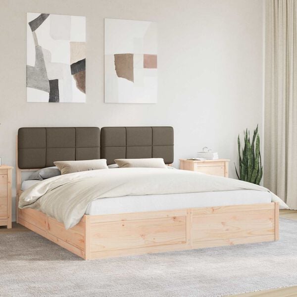 vidaXL Letto con Testiera Rivestita Talpa 180 x 200 cm Pino massello