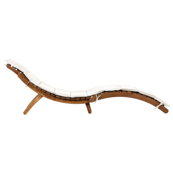 vidaXL Lettino Prendisole con Cuscini Crema Legno Massello di Acacia