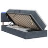 vidaXL Letto con contenitore LED e materasso Grigio Scuro 90 x 200 cm
