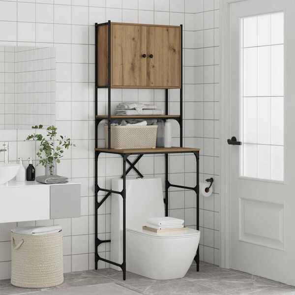 vidaXL Armadio per Lavatrice Rovere artigianale 68 x 48,5 x 194 cm