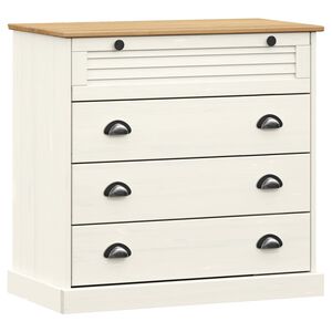 vidaXL Cassettiera VIGO Bianca 80x40x76 cm in Legno Massello di Pino