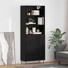 vidaXL Credenza Rovere Nero 69,5 x 34 x 180 cm Legno multistrato