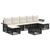 vidaXL Set Divano da Giardino 8 pcs Nero polyrattan