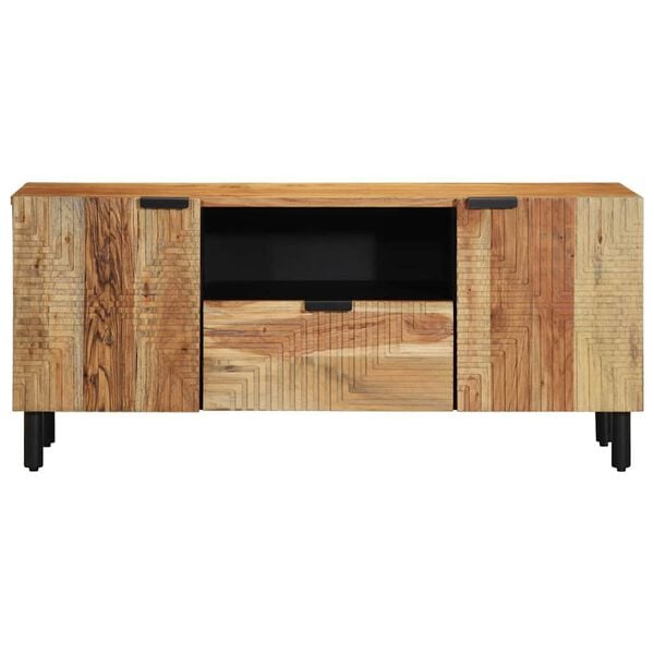 vidaXL Unit&agrave; TV con porta Legno di Acacia Massello 105 x 33,5 x 46 cm