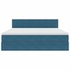 vidaXL Letto con Contenitore Blu Scuro 160 x 200 cm Velluto