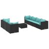 vidaXL Set Mobili da Giardino con Cuscini 8 pz Nero in Polyrattan