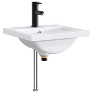 vidaXL Lavabo con rubinetto e scarico Nero Opaco 42 x 40 x 16,5 cm