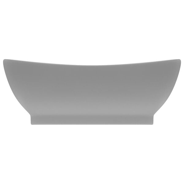 vidaXL Lavabo con Troppopieno Ovale Turchese Grigio 58,5x39 cm Ceramica
