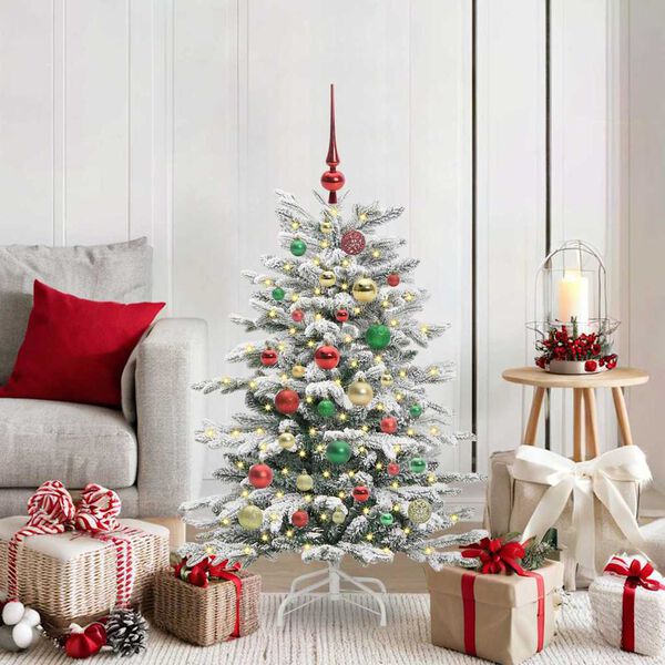 vidaXL Albero di Natale Artificiale con Rami Pieghevoli Bianco 120 cm