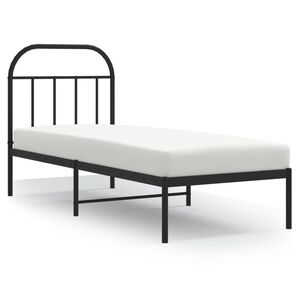 vidaXL Giroletto con Testiera in Metallo Nero 75x190 cm