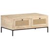 vidaXL Tavolino da Salotto 90x50x37 cm Legno Massello di Mango e Canna