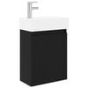 vidaXL Mobile bagno con rubinetto Nero 45,5 x 22,5 x 84 cm