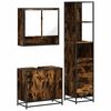 vidaXL Set Mobili da Bagno 3 pz Rovere Fumo in Legno Multistrato