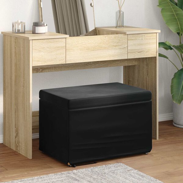vidaXL Pouf Nero 61 x 41 x 40 cm Velluto e Legno Ingegnerizzato