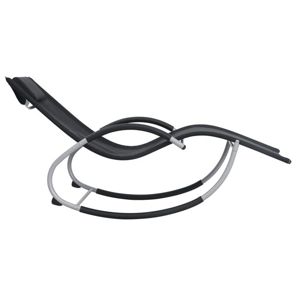 vidaXL Lettino Prendisole con Cuscino Nero in Textilene