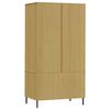 vidaXL Armadio Gambe Metallo Marrone 90x55x172,5cm Legno Massello OSLO