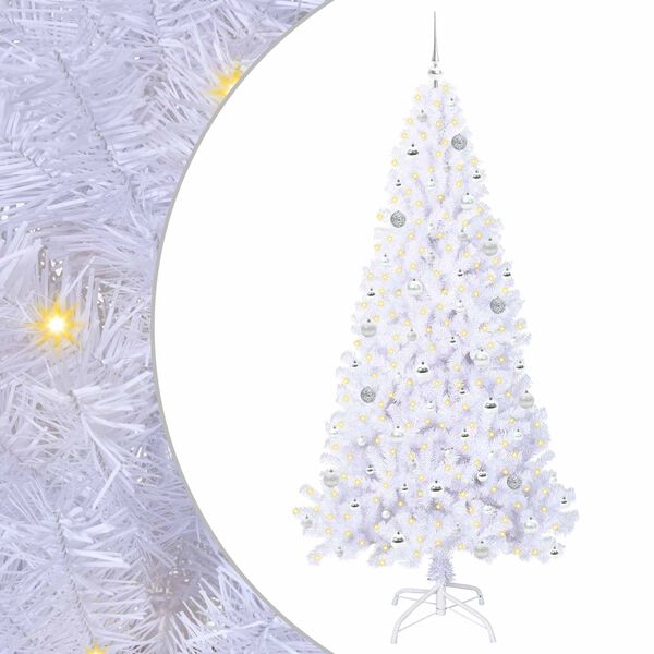 vidaXL Albero di Natale artificiale Bianco 210 cm PVC e Acciaio
