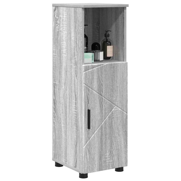 vidaXL Mobile da Bagno con archiviazione Grigio Sonoma 30 x 35 x 95 cm