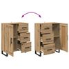 vidaXL Credenza 2 pcs Rovere artigianale Legno Stratificato e Vetro