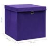vidaXL Contenitori con Coperchi 4 pz 28x28x28 cm Viola