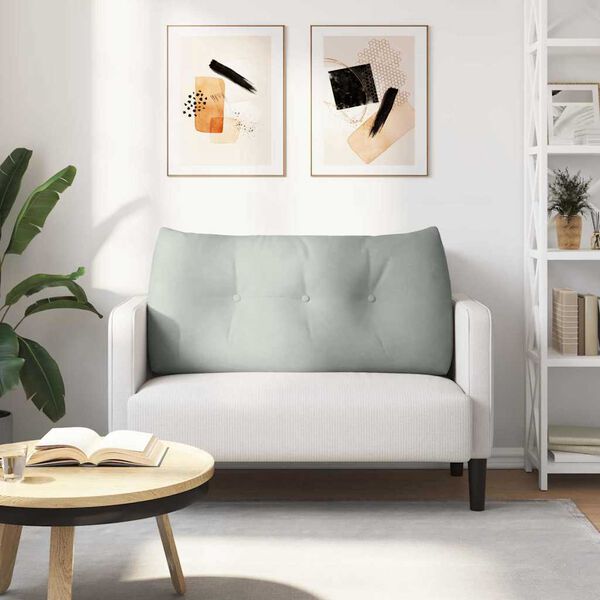 vidaXL Cuscino per Schiena Grigio chiaro 100 x 24 x 50 cm Velluto