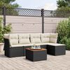 vidaXL Set Divano da Giardino 6 pz con Cuscini Nero in Polyrattan
